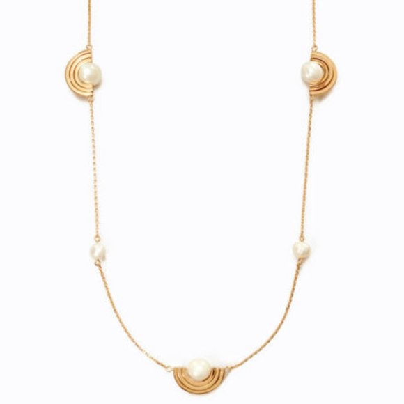 Tory Burch Jewelry - New Tory Burch Spinning Pearl Long 36" Necklace